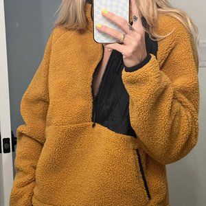 Yellow and Navy Half-Zip Fleece Pull-Over